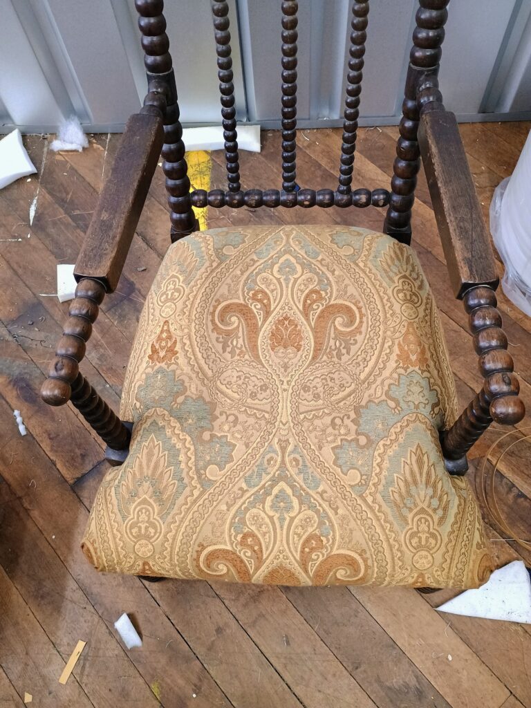 Image of a reupholstered chair from C. Marsden Upholstery services - Bolton